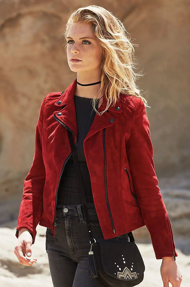 Top Fashion Trends For Girls: What Goes Best With A Red Leather Jacket ...