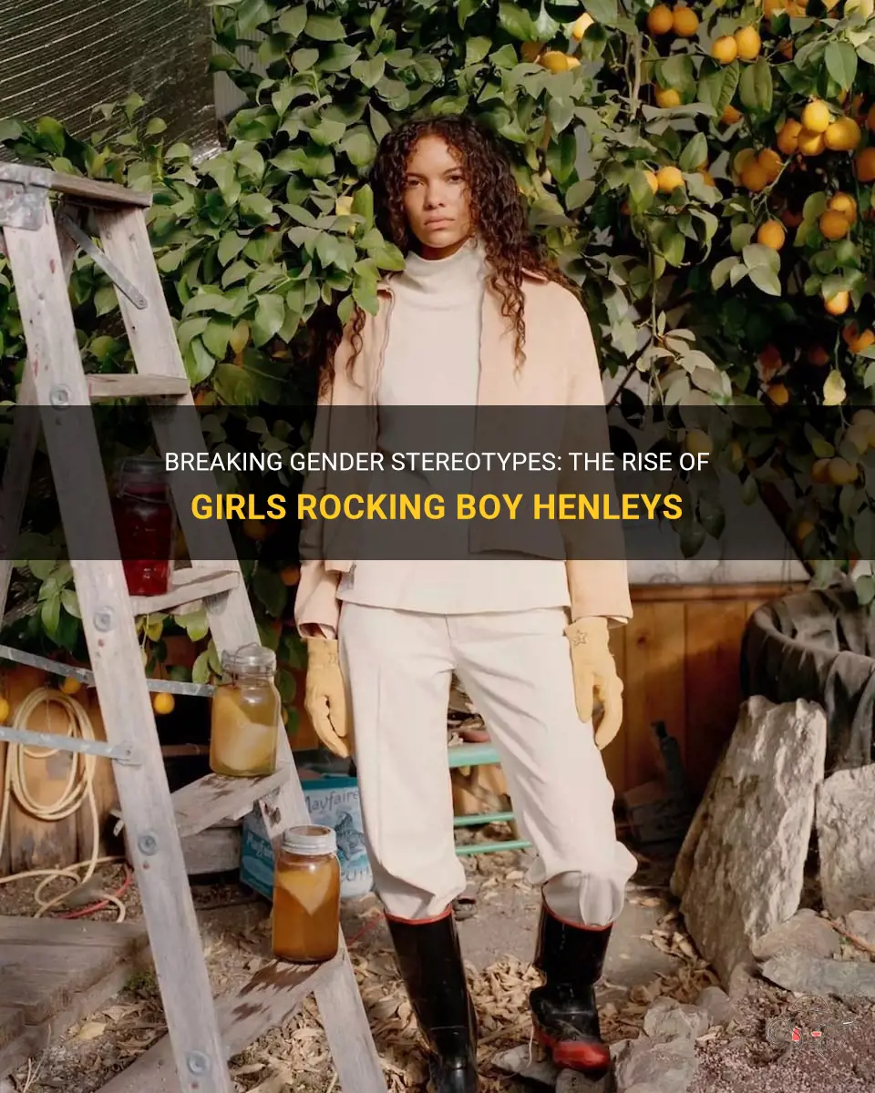 girl wearing boy henley