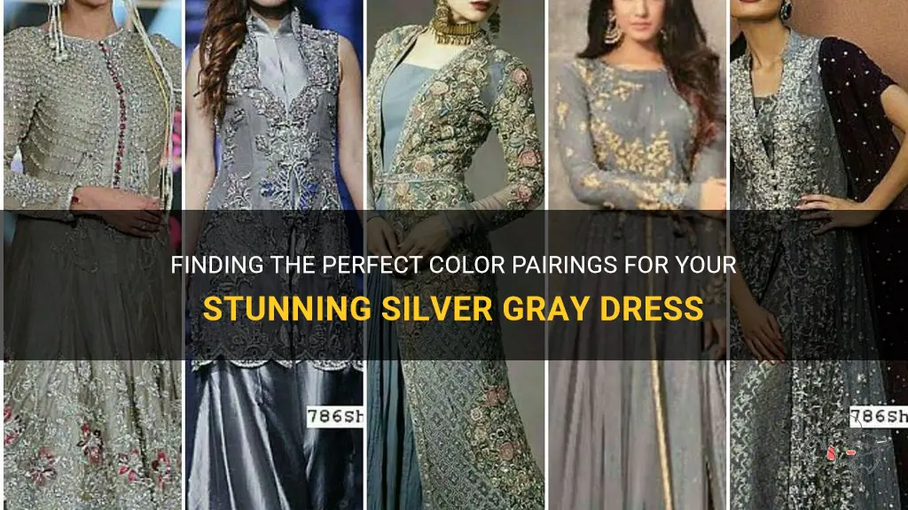 what color goes with silver gray dress
